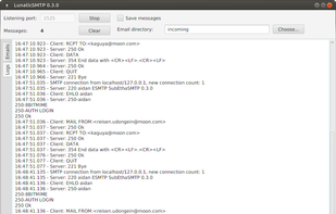 LunaticSMTP screenshot 2