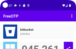 FreeOTP screenshot 1