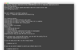 PHPBrew screenshot 1