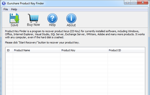 iSunshare Product Key Finder screenshot 1