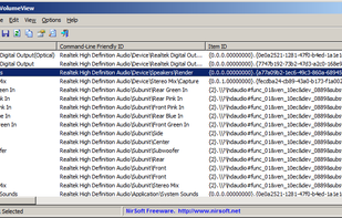View showing command-line friendly IDs of sound devices