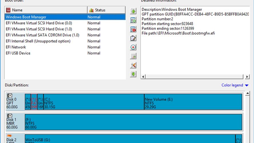 EasyUEFI Manage EFI/UEFI Boot Options & Manage EFI System Partitions