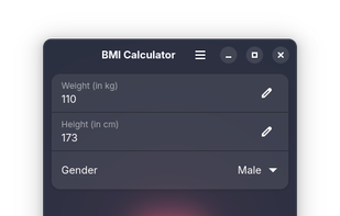 BMI Calculator for Linux screenshot 2