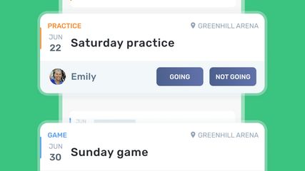 Simple team schedule app for youth sports teams
