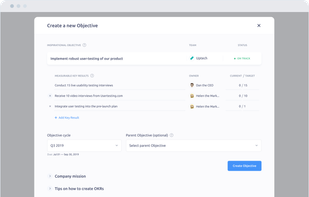 Create a new Objective screen