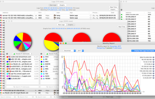 The afw firewall core allows you to choose which connections you want to log. Vallum is able to search and display raw logs, perform multi-level recursive queries, pie-chart graphs, monthly/daily graphic reports comparing or aggregating different items. You will be able to search a 5 millions rows logs database and find what you are looking for in a few seconds. Its powerful logging system will drive you to the relevant part of the information you are looking for, and being based on SQLite your logs can be analysed using third party tools or scripts.