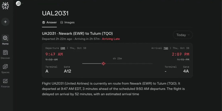 Perplexity launches real-time flight status with departure and gate updates image
