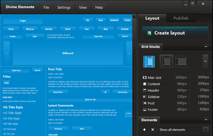 Layout Editor screen (new PSD template creation)