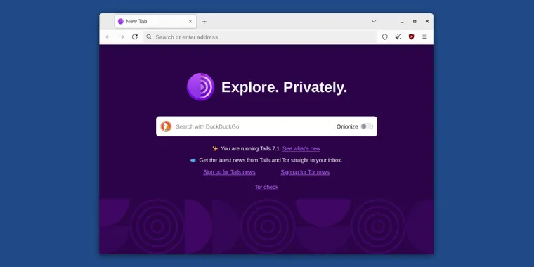 Tails 7.1 released with Tor Browser offline home page, updated core software, and more image