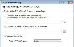 Windows XP Mode language