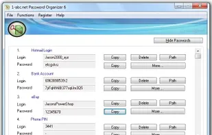 1-abc.net Password Organizer screenshot 1