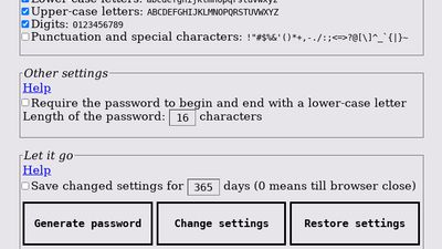 Secure password generator in Vivaldi
