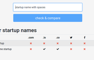 Startup name check screenshot 1