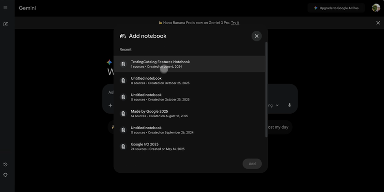 Google rolls out NotebookLM integration for Gemini image