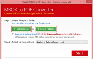 PCVARE MBOX to PDF Converter screenshot 1