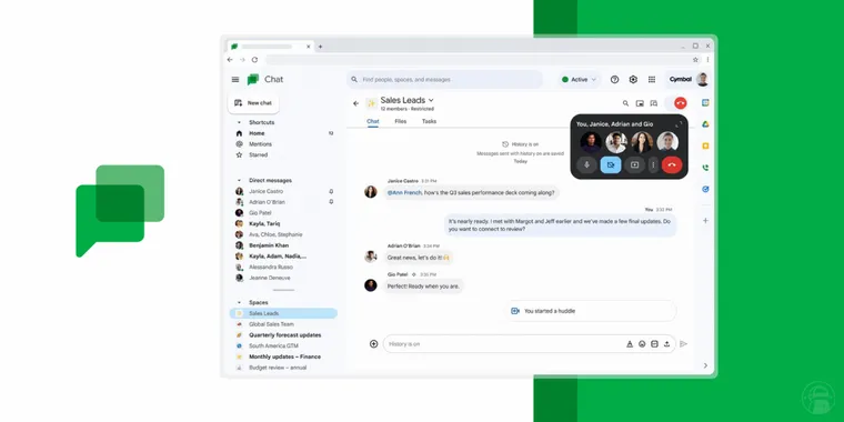 Google Chat redesign targets enterprise users with enhanced AI capabilities and Slack/Teams-like features image