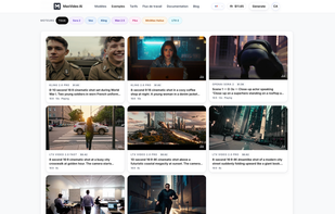 An example of generated video output inside MaxVideoAI, demonstrating the results panel where users can preview, upscale, download or re-generate clips. Shows the simple workflow and export options.