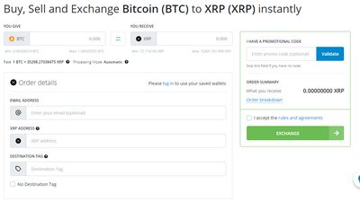 Exchange Bitcoin (BTC) to XRP (XRP) instantly!
