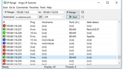 Angry IP Scanner screenshot 1