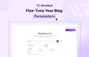 WriteRush - Get Started for Blog Generation