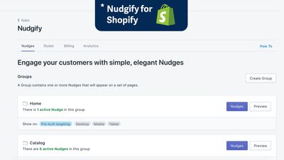 *For SHOPIFY* Create and edit Streams of Nudges