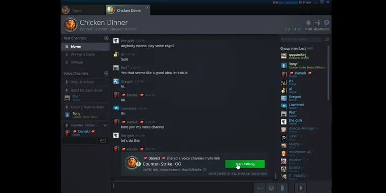 Steam launches open beta test for renovated friends list and chat system image