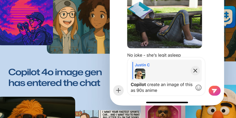 GroupMe integrates Copilot with in-chat GPT-4o image generation image