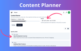 Content planner provide you a content plan ideas according to your twitter user profile