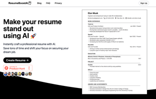 ResumeBoostAI Landing Page