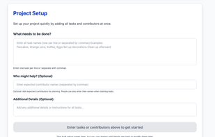 Live event task status and other project details.