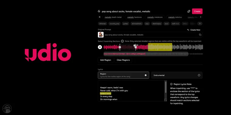 Udio AI Music Generation platform introduces Audio Inpainting and new Subscription Tiers image
