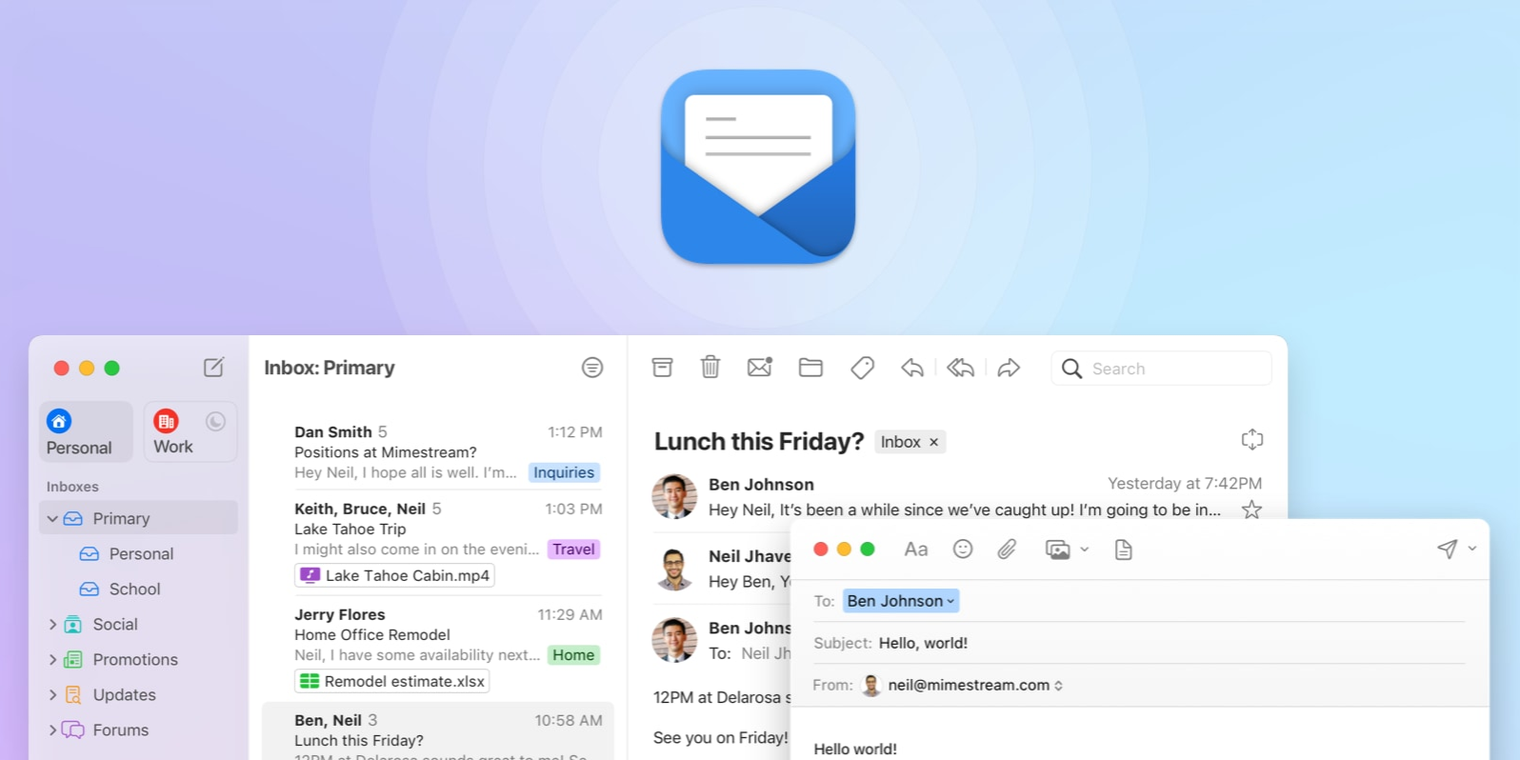 Gmail client for macOS Mimestream exits beta and launches version 1.0