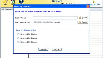 Kernel for SQL Database Recovery screenshot 1