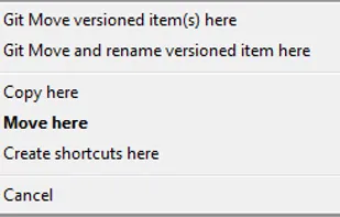 Drag'n'drop context menu