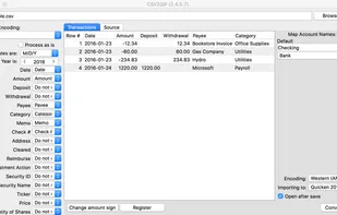 CSV2QIF screenshot 1