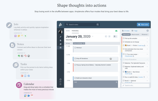 Block out your time and get things done using the Calendar Mode.

Syncs with your favorite external calendars biderectionally.