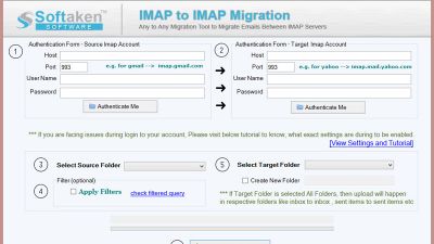 Softaken IMAP to IMAP Migration screenshot 1