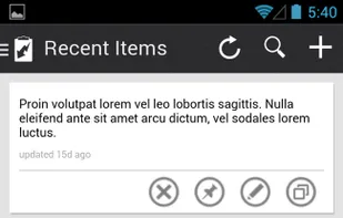 Mobile App: Recent Items