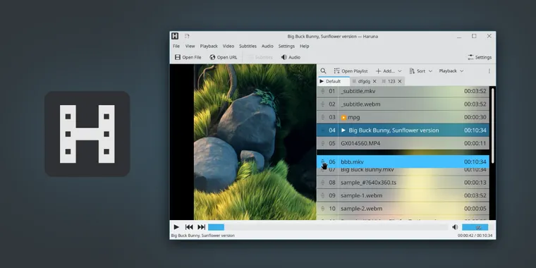 Media player Haruna 1.5 improves playlist management, mouse settings and playback controls image