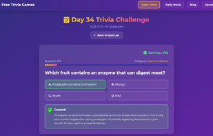 daily trivia question with detailed explanation