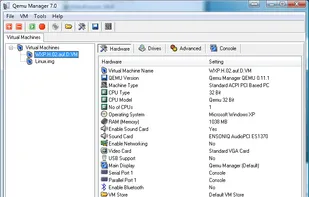 Hardware Configuration of a VMware machine