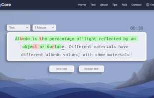 Timed typing test