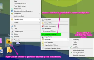 Example of Menu and Submenu (for a Folder)