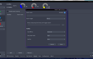 Creating an event in the Events tab