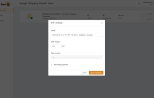 Edit campaign view