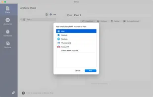 Add email client or IMAP account to plan