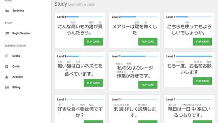 Studying Japanese with mencards on ipad