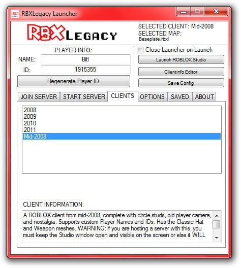 Old ROBLOX Client Search