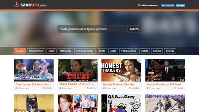 Homepage, search box, recomendet content