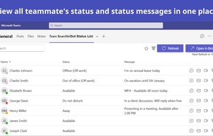 Your Microsoft Teams app to get automatic updates on your team’s real-time availability within the dashboard
